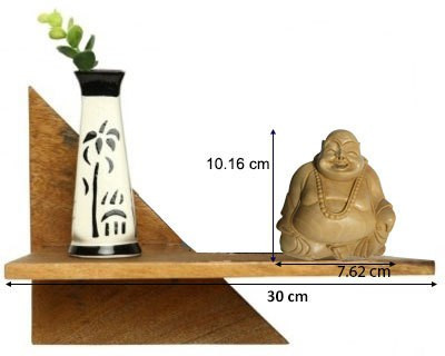 

eCraftIndia Laughing Buddha Decorative Showpiece - 10.16 cm(Wooden, Brown)