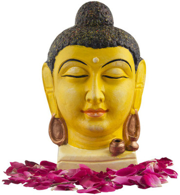 

NG Art Ventura Buddha Head in Yellow Decorative Showpiece - 20 cm(Terracotta, Yellow)