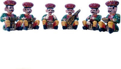 

Monil Rajasthani 6 Piece Musician Bawla Set In Wood Decorative Showpiece - 7 cm(Wooden, Multicolor)