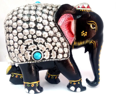 

Craft International Decorative Showpiece - 15 cm(Wooden, Black)