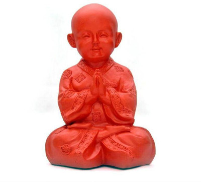 

Jisethji Jisethji Red Monk Decorative Showpiece - 14 cm(Polyresin, Red)