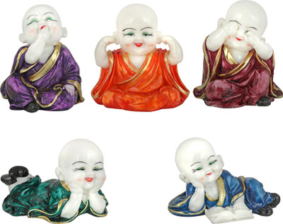 

Agastya Sitting Laughing Buddhas Decorative Showpiece - 10.5 cm(Polyresin, Multicolor)