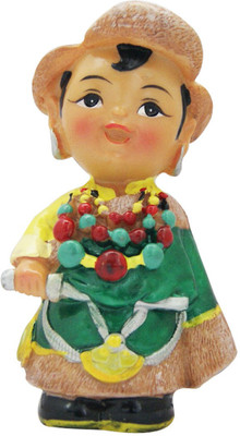 

DivyaMantra Tibetan Ethnic Girl Wearing Fur Hat Decorative Showpiece - 13 cm(Polyresin, Multicolor)