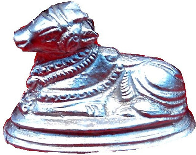 

Narayan Religious Shopee Parad / Mercury Nandi Decorative Showpiece - 1.5 cm(Silver Finish, Silver)