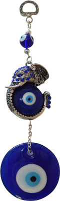 

Reiki Crystal Products evil eye with eliphant Decorative Showpiece - 21 cm(Porcelain, Blue)