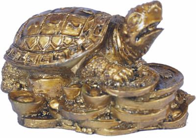 jy Tortiose Coin Decorative Showpiece  -  6 cm(Plastic, Gold)