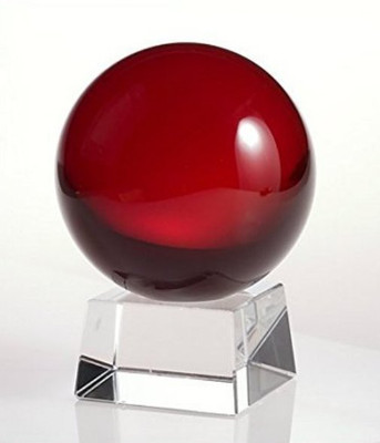 

Gooddeals Fuzed Quartz Clear Crystal Sphere Gazing Ball for Vastu, Energising & Photography Decorative Showpiece - 7 cm(Crystal, Red)