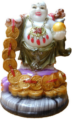 

JaipurCrafts Feng Shui Laughing Buddha Decorative Showpiece - 17.78 cm(Polyresin, Multicolor)