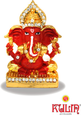 

Kulin God Ganesh | Ganpati | Lord Ganesha Idol - Statue | Gifting | Car Dashboard | Home Decor Decorative Showpiece - 5 cm(Gold Plated, Orange)