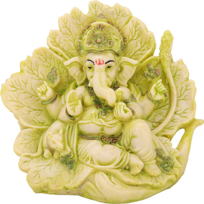 

Etsi Bitsi Singhasan Ganesha Decorative Showpiece - 15 cm(Polyresin, Green)