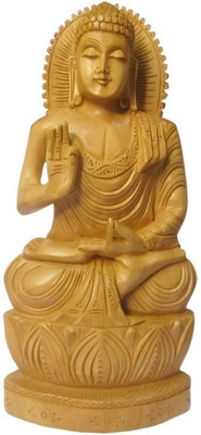 

ByCue Buddha Decorative Showpiece - 15 cm(Wooden, Brown)