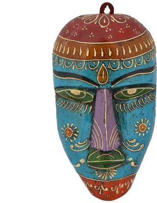 

Artlivo EMBOSSED Wall Hanging Mask - Blue Decorative Showpiece - 22 cm(Wooden, Multicolor)
