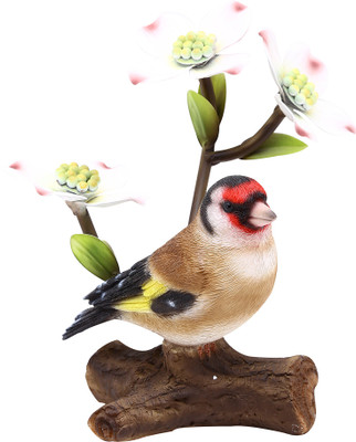

shivika enterprises beautiful sparrow with flowers Decorative Showpiece - 15 cm(Polyresin, Multicolor)