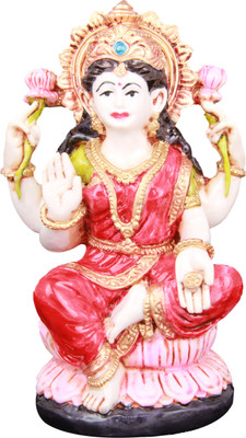 

The Nodding Head Polyresin - Goddess Laxmi Sitting on Lotus Decorative Showpiece - 10.1 cm(Polyresin, Multicolor)