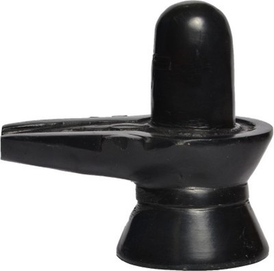 Anshul Fashion Hand Carved Black Marble Shiva Lingam Decorative Showpiece - 15 cm(Crystal, Black)