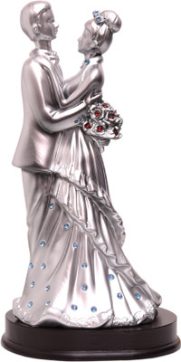 

Oyedeal Just Married Couple Decorative Showpiece - 22 cm(Polyresin, Silver)