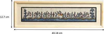 1% OFF on Aapno Rajasthan Pleasant Wooden Frame With Warli Paint On Silk Decorative Showpiece - 12.7 cm(Stone, Yellow)