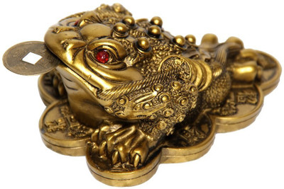 

Sanshiv Three legged Frog ( Money Legend ) Decorative Showpiece - 5 cm(Polyresin, Gold)