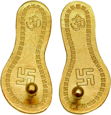 

Vastu Art Feng Shui / Maa Laxmi Charan Paduka Decorative Showpiece - 5 cm(Alloy, Gold)