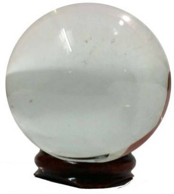 

Gooddeals Fuzed Quartz Clear Crystal Sphere Gazing Ball for Vastu, Energising & Photography Decorative Showpiece - 10 cm(Crystal, White)