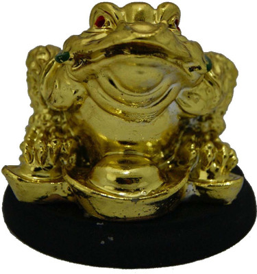 

Aaradhi Feng Shui King Money Frog For Prosperity Decorative Showpiece - 5 cm(Polyresin, Yellow)