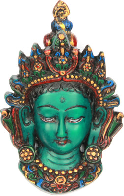 

The Nodding Head Half Eye Closed Goddess Durga (Green) Decorative Showpiece - 13 cm(Polyresin, Multicolor)