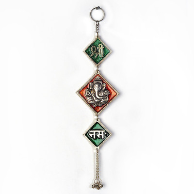 

Shree Sai Handicraft Home Decorative Shri Ganesh Namah Door Hanging In White Metal Decorative Showpiece - 5 cm(Aluminium, Silver)