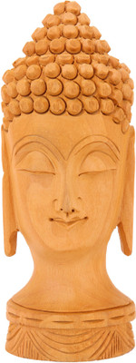 Etsi Bitsi Meditation Buddha Head Decorative Showpiece - 10.16 cm(Wooden, Brown)