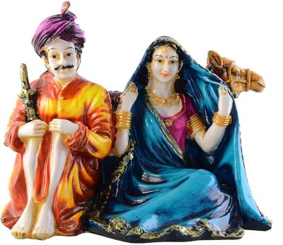 

JaipurCrafts Beautiful Rajasthani Couple With Camel Decorative Showpiece - 15 cm(Polyresin, Multicolor)