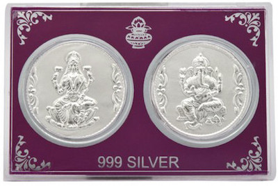 

Siri Creations Silver Lakshmi,Ganesha Coin Box Decorative Showpiece - 6.5 cm(Silver, Silver)