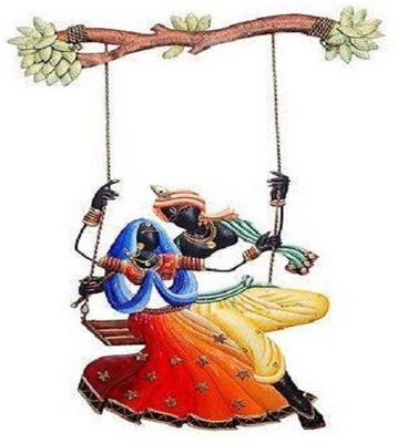 

Sanskritikk2 Radha Krishna Jhula Decorative Showpiece - 75 cm(Iron, Multicolor)