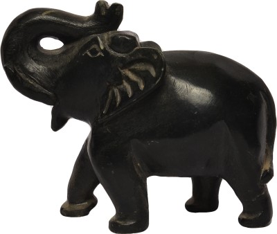 Artist Haat Natural black stone Elephant Sculpture Hand Carved Decorative Showpiece  -  9 cm(Stone, Black)