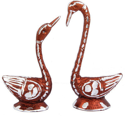 

JaipurCrafts Decorative Pair Of Kissing Swan Decorative Showpiece - 13.5 cm(Aluminium, Multicolor)
