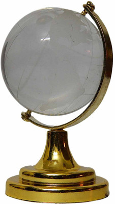 

Pg Handicrafts Crystal Globe Decorative Showpiece - 8 cm(Crystal, Gold)
