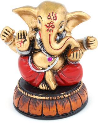 

The Nodding Head Lord Ganesha Statue Decorative Showpiece - 6 cm(Polyresin, Multicolor)