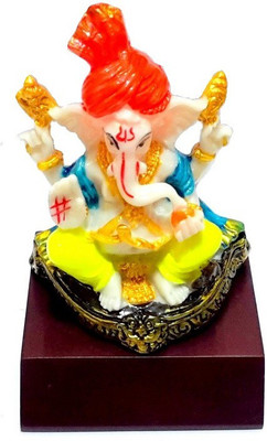 

Ratna Handicrafts Colorful Ganesha Idol Decorative Showpiece - 9.75 cm(Polyresin, Wooden, Multicolor)