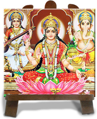 15% OFF on Tied Ribbons Laxmi And Ganesh Sublimation Tile Showpiece  -  12 cm(Ceramic, Multicolor)