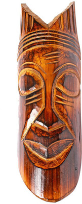 

Slice of Bengal Wall Mask Decorative Showpiece - 35 cm(Wooden, Brown)