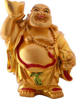 

Oyedeal Feng Shui Laughing Buddha Decorative Showpiece - 12 cm(Polyresin, Multicolor)
