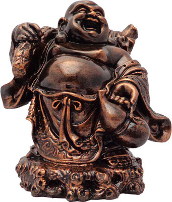 Art N Hub Laughing Buddha - Handicraft Decor Statue (H-26cm) Decorative Showpiece - 26 cm(Polyresin, Copper)