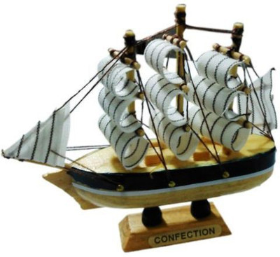 

Gooddeals Mm68 Wooden Naval Sailing Ship Miniature Small Size Decorative Showpiece - 15 cm(Wooden, Multicolor)