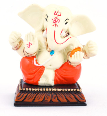 

The Nodding Head Sitting Ganesha with Modak Decorative Showpiece - 8.5 cm(Polyresin, Multicolor)