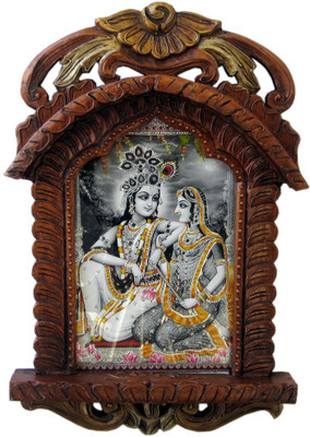 

Shree Sai Handicraft Home Decorative Radha Krishna Photo Frame Wooden Jharokha Gift Decorative Showpiece - 8 cm(Wooden, Brown)