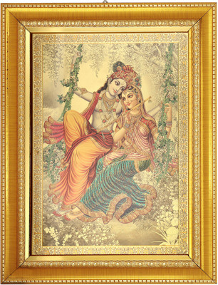

Comfort Zone Radha Krishna Decorative Showpiece - 37 cm(Wooden, Multicolor)