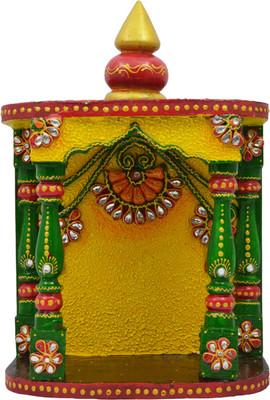 

Shreeng Wooden & Paper Mache Kundan Temple With Kundan Work Decorative Showpiece - 29 cm(Wooden, Multicolor)
