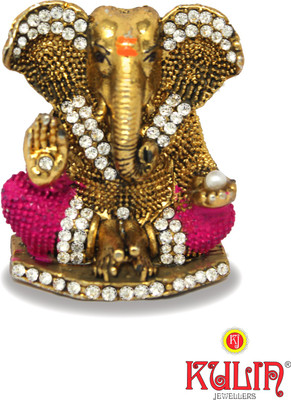 

Kulin God Ganesh | Ganpati | Lord Ganesha Idol - Statue | Gifting | Car Dashboard | Home Décor Decorative Showpiece - 5 cm(Gold Plated, Pink)