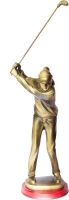 

Ansavv Golfing Lady Decorative Showpiece - 49 cm(Polyresin, Gold)