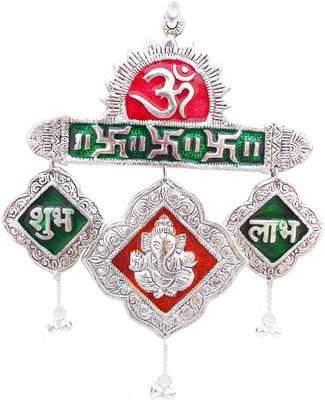 

Susajjit Decor Om Shubh Ganesha Labh Swastika Metal Wall Decorative Hanging Decorative Showpiece - 20 cm(Aluminium, Multicolor)