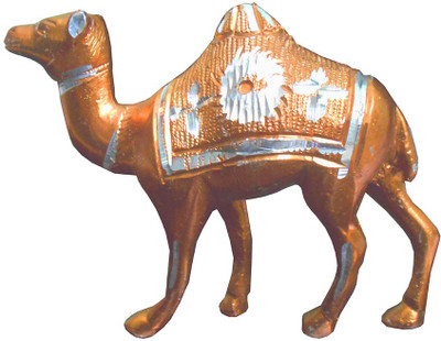 

Divine Temples Metallic Camel Decorative Showpiece - 11 cm(Zinc, Copper)