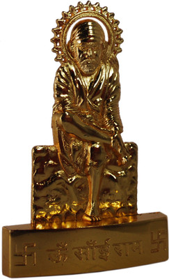 

Indoart SAI RAM JI 24K GOLD PLATED MEDIUM Size Decorative Showpiece - 11 cm(Gold Plated, Gold)